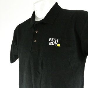 BEST BUY Electronics Tech Black Polo Shirt Employee Uniform NEW Size L Large